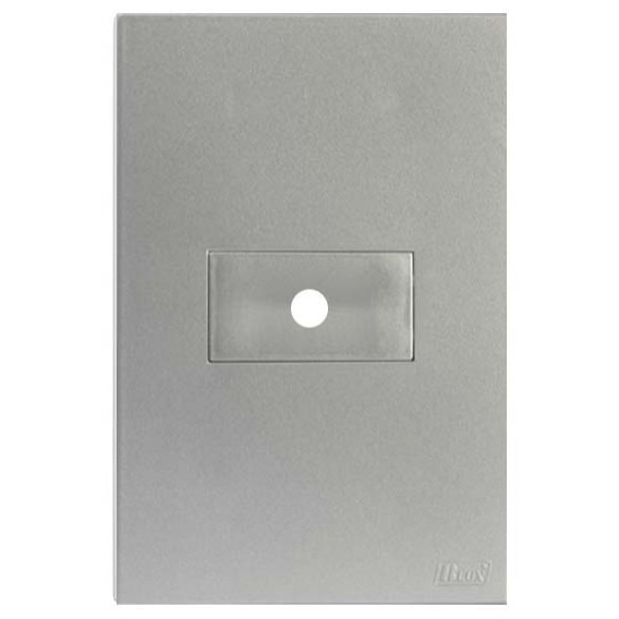 Placa Furo Horizontal 4x2 - RECTA PRATA SATIN FOSCO